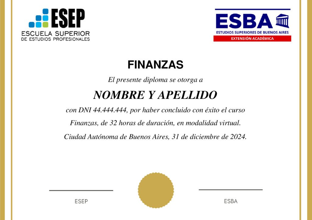 Certificado Finanzas | ESEP
